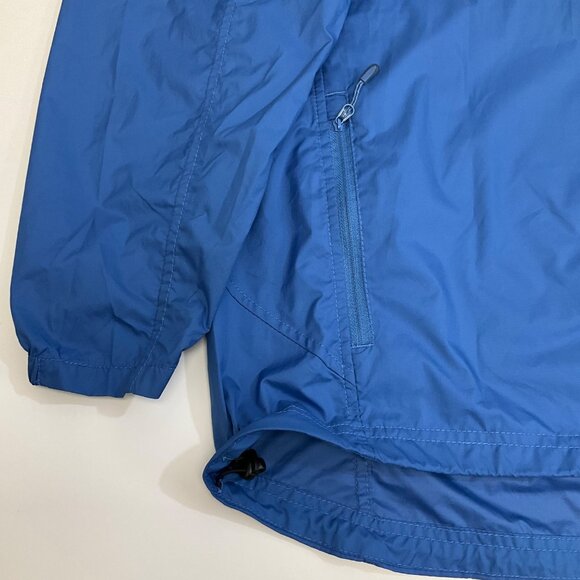 LL Bean Blue Mens Large Zip-Up Windbreak Rain Jacket Outdoor Active Hooded - Picture 4 of 15